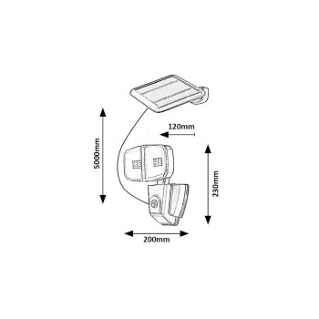 Lampa solara Zlarin negru Rabalux 77012, 12W, IP44