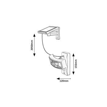 Lampa solara Valpovo negru Rabalux 77019, 2.4W, IP44