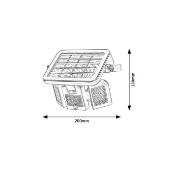 Lampa solara Lihull negru Rabalux 77020, 9.6W, IP44