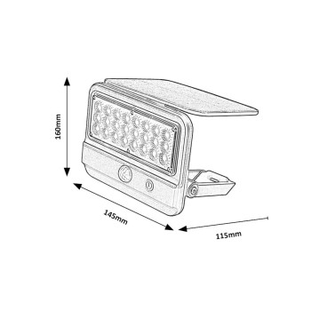 Lampa solara Flaxton negru Rabalux 77040, 7W, IP54