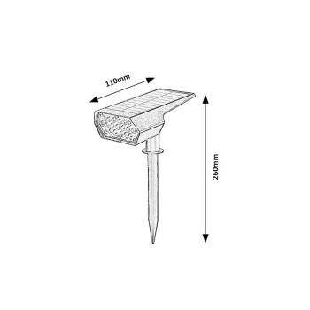 Lampa solara Nantes negru Rabalux 77088, 0.5W, IP65