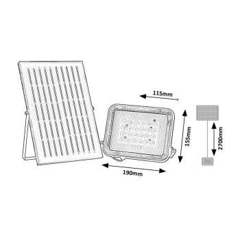 Lampa solara Melk negru Rabalux 77141, 6.5W, IP65