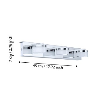 Aplica baie LED IP44 ROMENDO 1 Eglo 96543, 7.2W