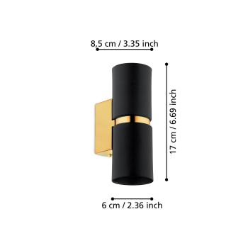Aplica de perete PASSA Eglo 95364, 2xGU10