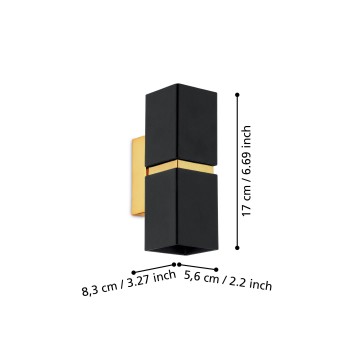 Aplica de perete PASSA Eglo 95373, 2xGU10