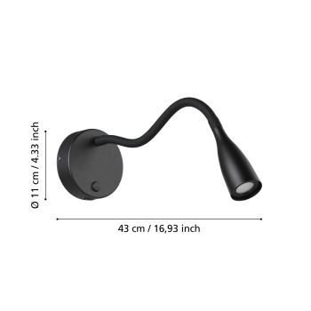 Aplica de perete LED OLIVANDINO 1 Eglo 901781, 3.8W