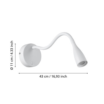 Aplica de perete LED OLIVANDINO Eglo 901819, 3.8W