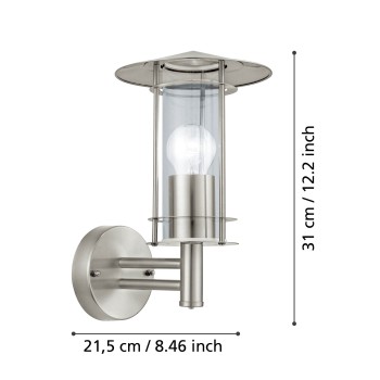 Aplica exterior IP44 LISIO Eglo 30184, 1xE27