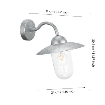Aplica exterior IP44 MILTON Eglo 88489, 1xE27