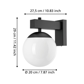 Aplica exterior IP44 BUFALATA Eglo 900669, 1xE27