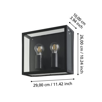 Aplica exterior IP44 ALAMONTE 1 Eglo 900698, 2xE27