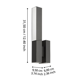 Aplica exterior LED IP44 UGENTO Eglo 900709, 4.5W