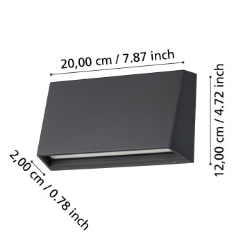 Aplica exterior LED IP65 SPONGANO Eglo 900887, 9.5W