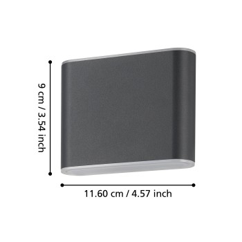 Aplica exterior LED IP65 GRUTTI Eglo 901025, 2.9W