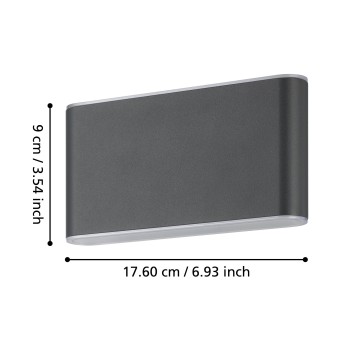 Aplica exterior LED IP65 GRUTTI Eglo 901026, 5.8W