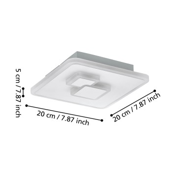 Plafoniera LED CADEGAL alb Eglo 33941, 20x20 cm, 7.8W