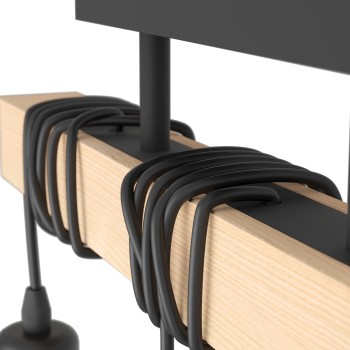 Plafoniera TOWNSHEND negru/maro Eglo 43511, 55x10.5 cm, 3xE27