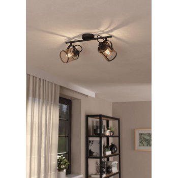 Plafoniera DELLOW negru Eglo 43532, 47.5x18 cm, 2xE27