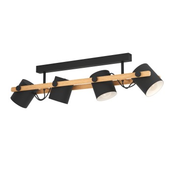 Plafoniera HORNWOOD crem/negru Eglo 43558, 100x19 cm, 4xE27