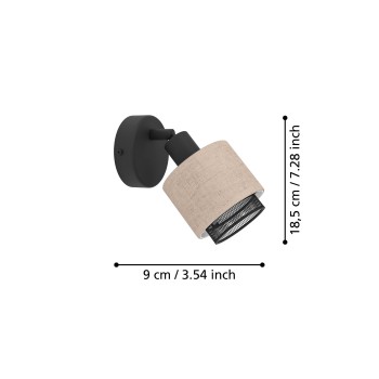 Plafoniera ROSLEY negru Eglo 43656, D9 cm, 1xE14