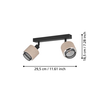 Plafoniera ROSLEY negru Eglo 43657, 31x9 cm, 2xE14