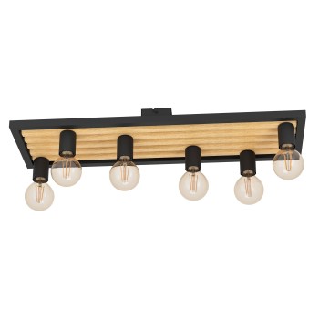 Plafoniera CONSETT maro/negru Eglo 43724, 78x25 cm, 6xE27