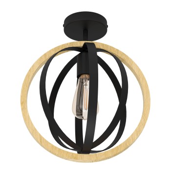 Plafoniera BASILDON maro/negru Eglo 43736, D32 cm, 1xE27