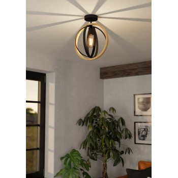 Plafoniera BASILDON maro/negru Eglo 43736, D32 cm, 1xE27