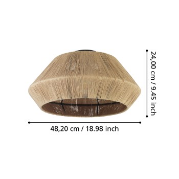 Plafoniera ALDERNEY negru Eglo 43784, D48 cm, 1xE27