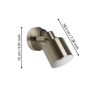 Plafoniera SOUTHERY brushed creme-gold/alb Eglo 43817, 18.5x11 cm, 1xE27