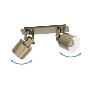 Plafoniera SOUTHERY brushed creme-gold/alb Eglo 43818, 47x11 cm, 2xE27