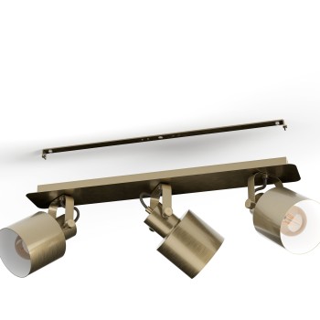 Plafoniera SOUTHERY brushed creme-gold/alb Eglo 43819, 70x11 cm, 3xE27