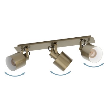 Plafoniera SOUTHERY brushed creme-gold/alb Eglo 43819, 70x11 cm, 3xE27