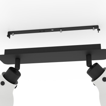 Plafoniera MATLOCK gri/negru Eglo 43828, 52x14.5 cm, 2xE27