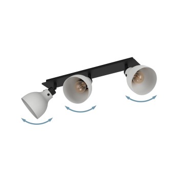 Plafoniera MATLOCK gri/negru Eglo 43829, 74x14.5 cm, 3xE27
