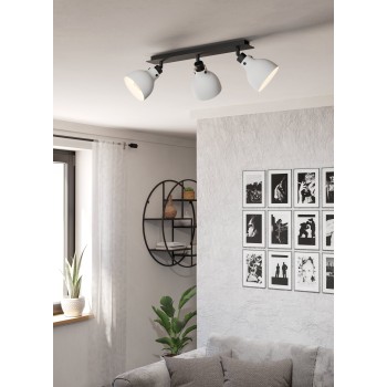Plafoniera MATLOCK gri/negru Eglo 43829, 74x14.5 cm, 3xE27