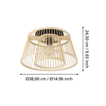 Plafoniera HYKEHAM negru Eglo 43851, D38 cm, 1xE27