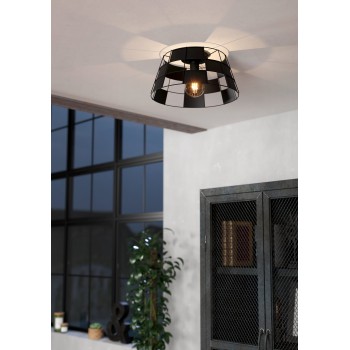 Plafoniera PONTEFRACT negru Eglo 43891, D42 cm, 1xE27