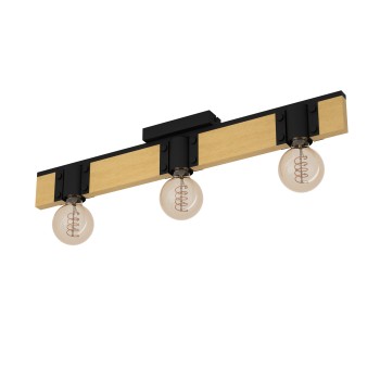 Plafoniera BAILRIGG maro/negru Eglo 43901, 65.5x10 cm, 3xE27