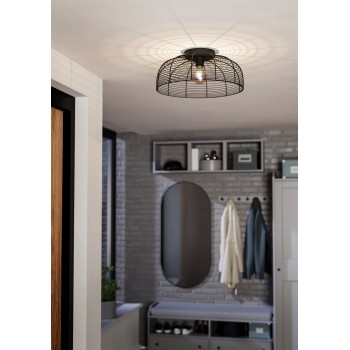 Plafoniera RINROE negru Eglo 43896, D45 cm, 1xE27