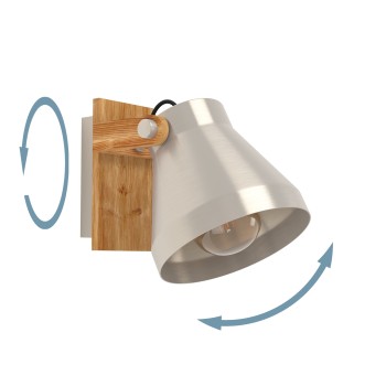 Plafoniera CAWTON steel coloured/rustic brown Eglo 43948, L16 cm, 1xE27