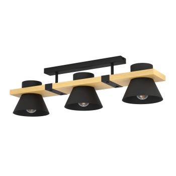 Plafoniera MACCLES maro/negru Eglo 43955, 78x18 cm, 3xE27