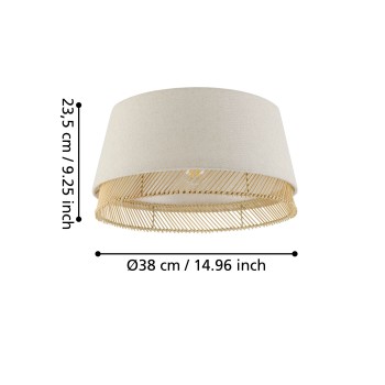 Plafoniera TABLEY negru Eglo 43974, D38 cm, 1xE27