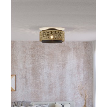 Plafoniera SANDBACH alama/negru Eglo 43979, D42 cm, 1xE27
