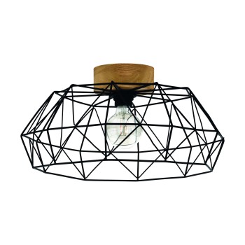 Plafoniera PADSTOW natural/negru Eglo 44088, D45.5 cm, 1xE27