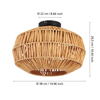 Plafoniera SHELDON negru Eglo 44142, D38 cm, 1xE27