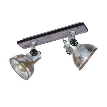 Plafoniera BARNSTAPLE maro patinat/negru Eglo 49649, 47.5x9 cm, 2xE27