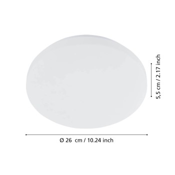 Plafoniera LED POGLIOLA-E alb Eglo 74028, D26 cm, 10W