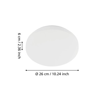 Plafoniera LED POGLIOLA alb Eglo 75501, D26 cm, 11W