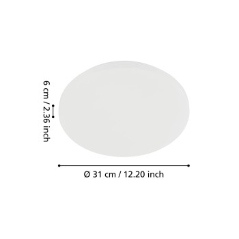 Plafoniera LED POGLIOLA alb Eglo 75502, D31 cm, 15W